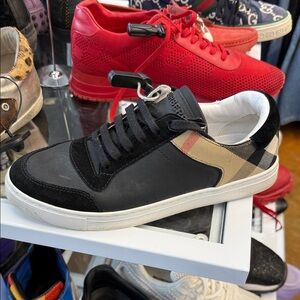 Burberry Black and Checkered Men's Sneakers